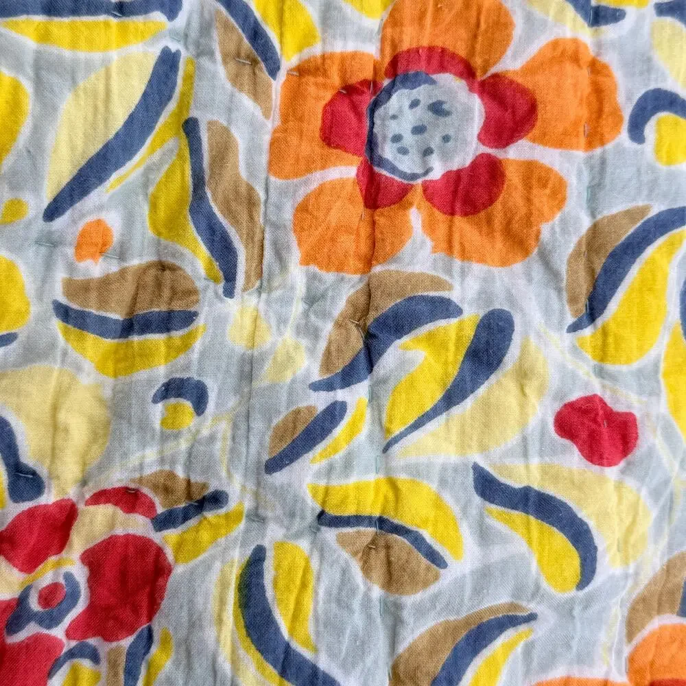 Pottery Barn Foundations Set of 2 Euro Shams Reversible Floral Quilted 25